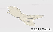 Shaded Relief Panoramic Map of Loudima, single color outside