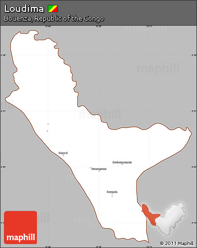 Gray Simple Map of Loudima, cropped outside