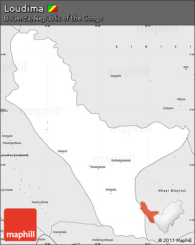 Silver Style Simple Map of Loudima
