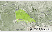 Physical 3D Map of Madingou, semi-desaturated