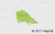 Physical 3D Map of Madingou, single color outside