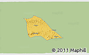 Savanna Style 3D Map of Madingou, single color outside