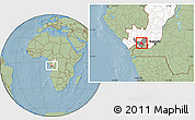 Savanna Style Location Map of Madingou, highlighted country, highlighted parent region, hill shading