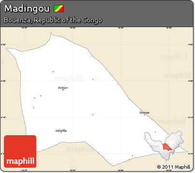 Classic Style Simple Map of Madingou, single color outside