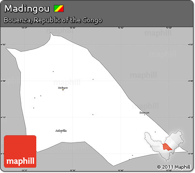 Gray Simple Map of Madingou, single color outside