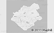 Gray 3D Map of Mouyondzi, single color outside