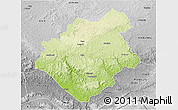Physical 3D Map of Mouyondzi, desaturated