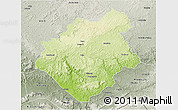 Physical 3D Map of Mouyondzi, semi-desaturated