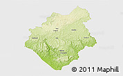 Physical 3D Map of Mouyondzi, single color outside