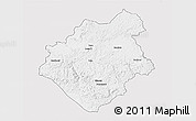 Silver Style 3D Map of Mouyondzi, single color outside
