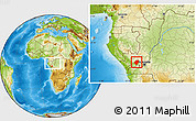 Physical Location Map of Mouyondzi, within the entire country