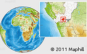 Physical Location Map of Mouyondzi, highlighted country