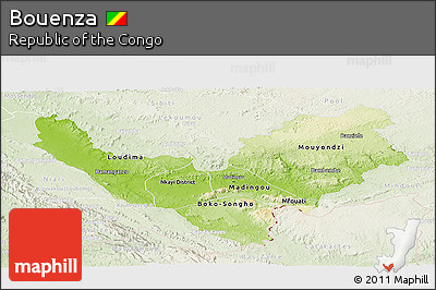 Physical Panoramic Map of Bouenza, lighten
