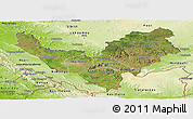 Satellite Panoramic Map of Bouenza, physical outside