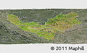 Satellite Panoramic Map of Bouenza, semi-desaturated