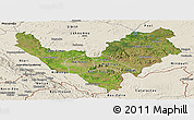 Satellite Panoramic Map of Bouenza, shaded relief outside