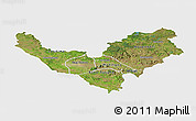 Satellite Panoramic Map of Bouenza, single color outside