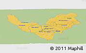 Savanna Style Panoramic Map of Bouenza, single color outside