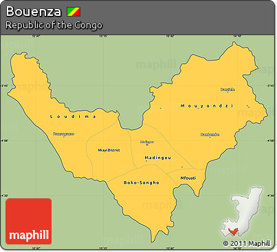 Savanna Style Simple Map of Bouenza, cropped outside