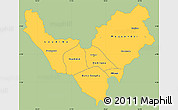 Savanna Style Simple Map of Bouenza, single color outside