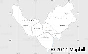 Silver Style Simple Map of Bouenza, single color outside