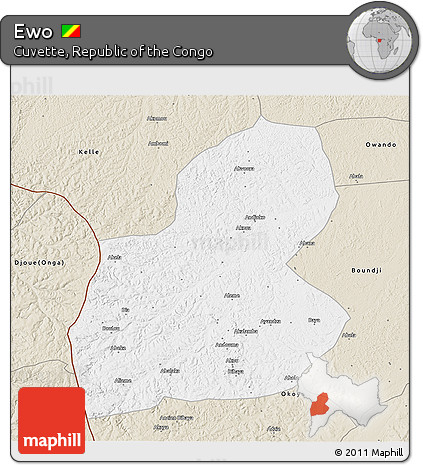 Classic Style 3D Map of Ewo