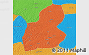 Political 3D Map of Ewo