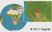 Satellite Location Map of Ewo