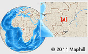 Shaded Relief Location Map of Ewo