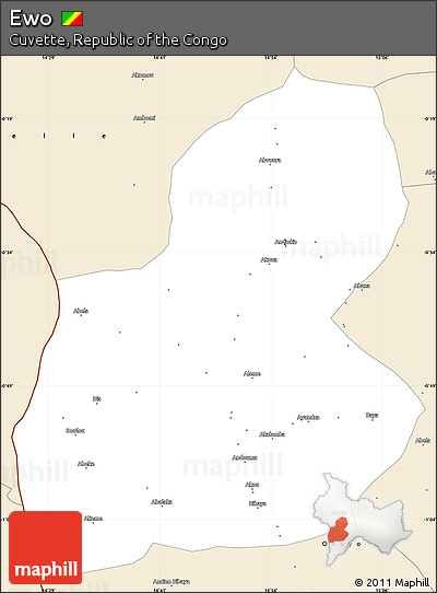 Classic Style Simple Map of Ewo