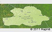 Physical 3D Map of Makoua, satellite outside