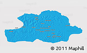 Political 3D Map of Makoua, cropped outside
