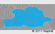Political 3D Map of Makoua, desaturated