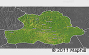 Satellite 3D Map of Makoua, desaturated