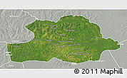 Satellite 3D Map of Makoua, lighten, semi-desaturated