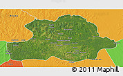 Satellite 3D Map of Makoua, political outside