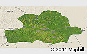 Satellite 3D Map of Makoua, shaded relief outside