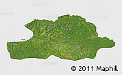 Satellite 3D Map of Makoua, single color outside
