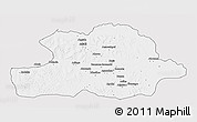 Silver Style 3D Map of Makoua, single color outside