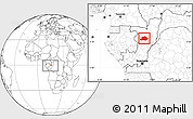 Blank Location Map of Makoua, within the entire country