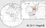 Blank Location Map of Makoua, highlighted country, within the entire country