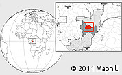 Blank Location Map of Makoua, highlighted country, highlighted parent region