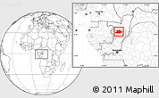 Blank Location Map of Makoua, highlighted parent region, within the entire country