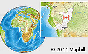 Physical Location Map of Makoua, highlighted country, within the entire country