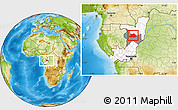 Physical Location Map of Makoua, highlighted country, highlighted parent region, within the entire country