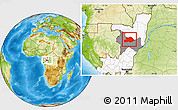 Physical Location Map of Makoua, highlighted country, highlighted parent region