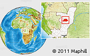 Physical Location Map of Makoua, highlighted country