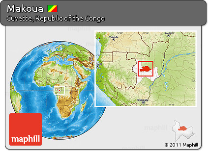 Physical Location Map of Makoua, highlighted parent region