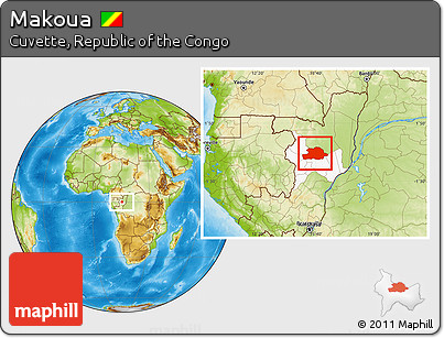 Physical Location Map of Makoua, highlighted parent region