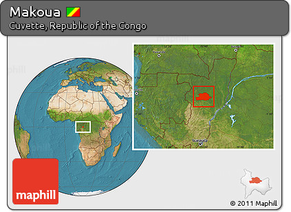 Satellite Location Map of Makoua